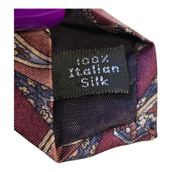Zylos George Machado Mens Necktie 100% Italian Silk Made in USA Paisley Print - Picture 3 of 5